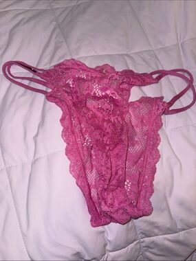 NWT Victoria’s Secret Bling Rhinestone Strap Pink Lace Panty